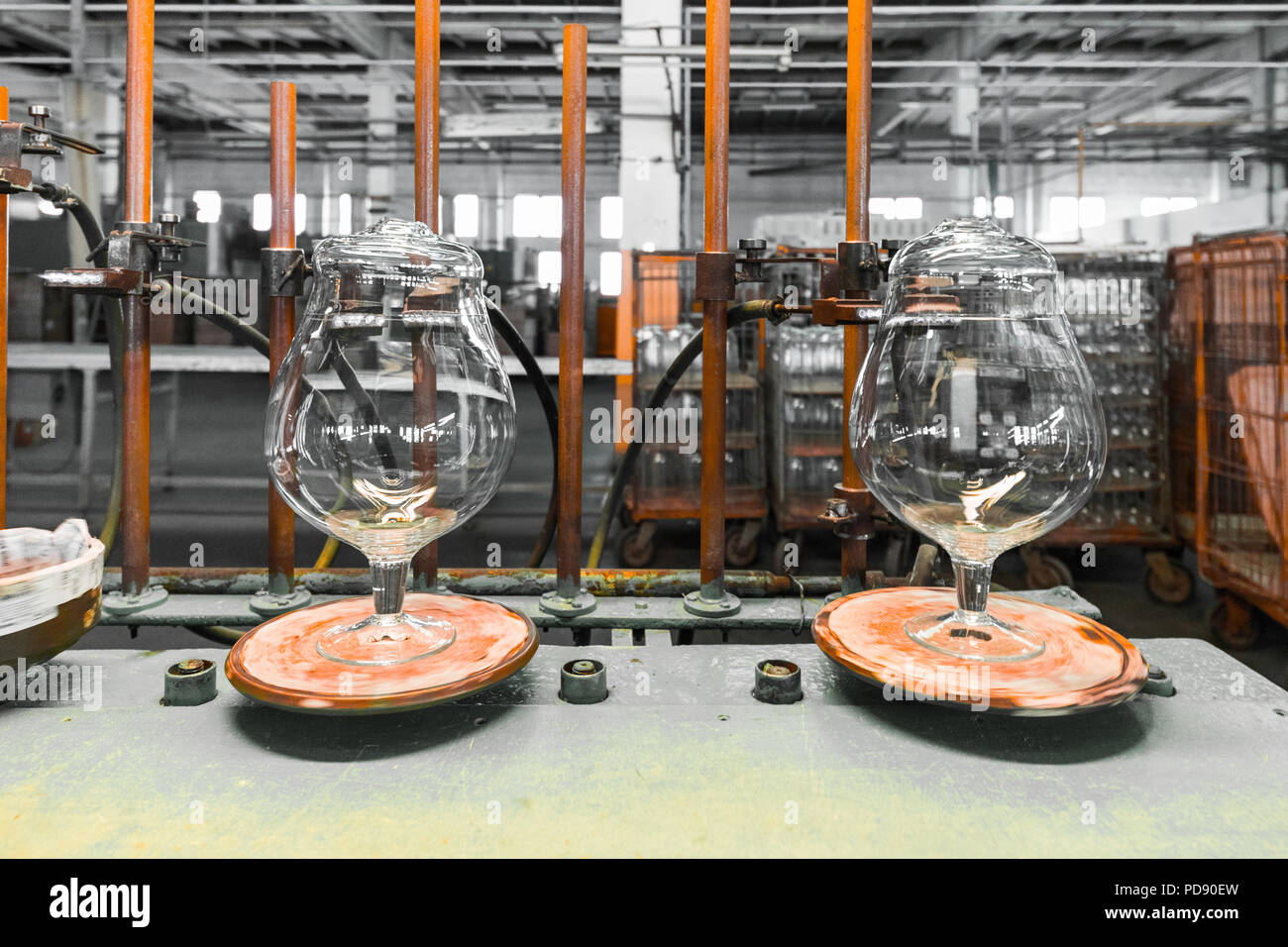 Glas, Gläser Industrie Stockfoto