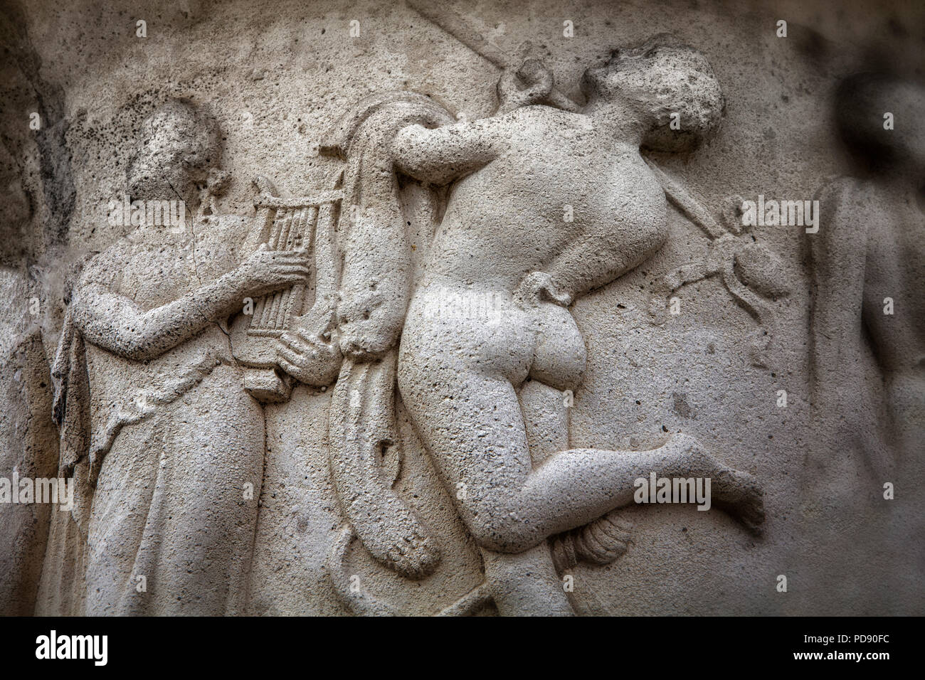 Der griechischen Mythologie, alte Griechische Vase Relief Stockfoto