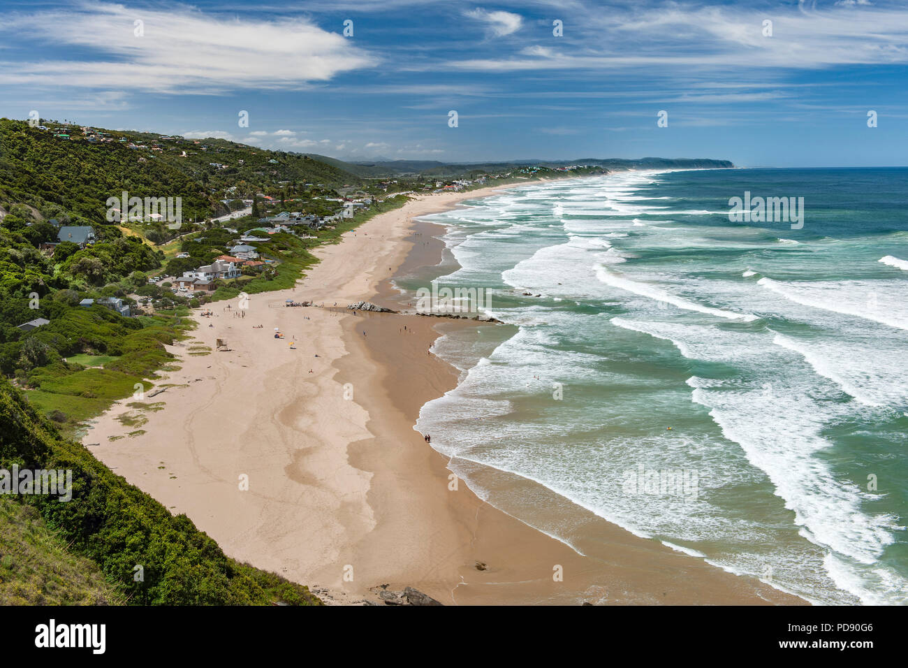 Wilderness Beach an der Garden Route in der Western Cape Provinz, in Südafrika. Stockfoto
