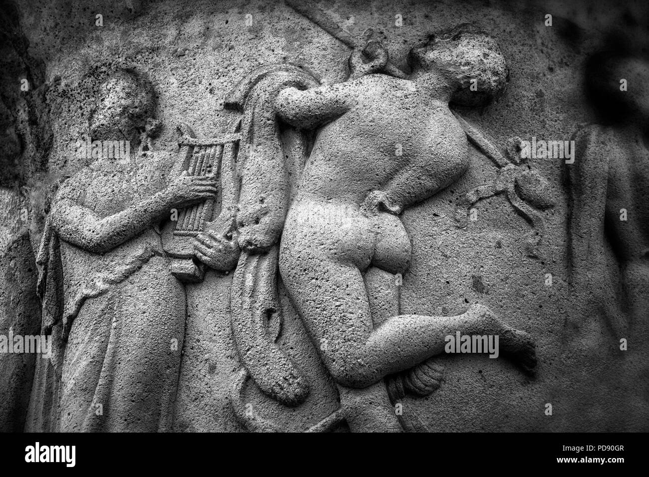 Der griechischen Mythologie, alte Griechische Vase Relief Stockfoto