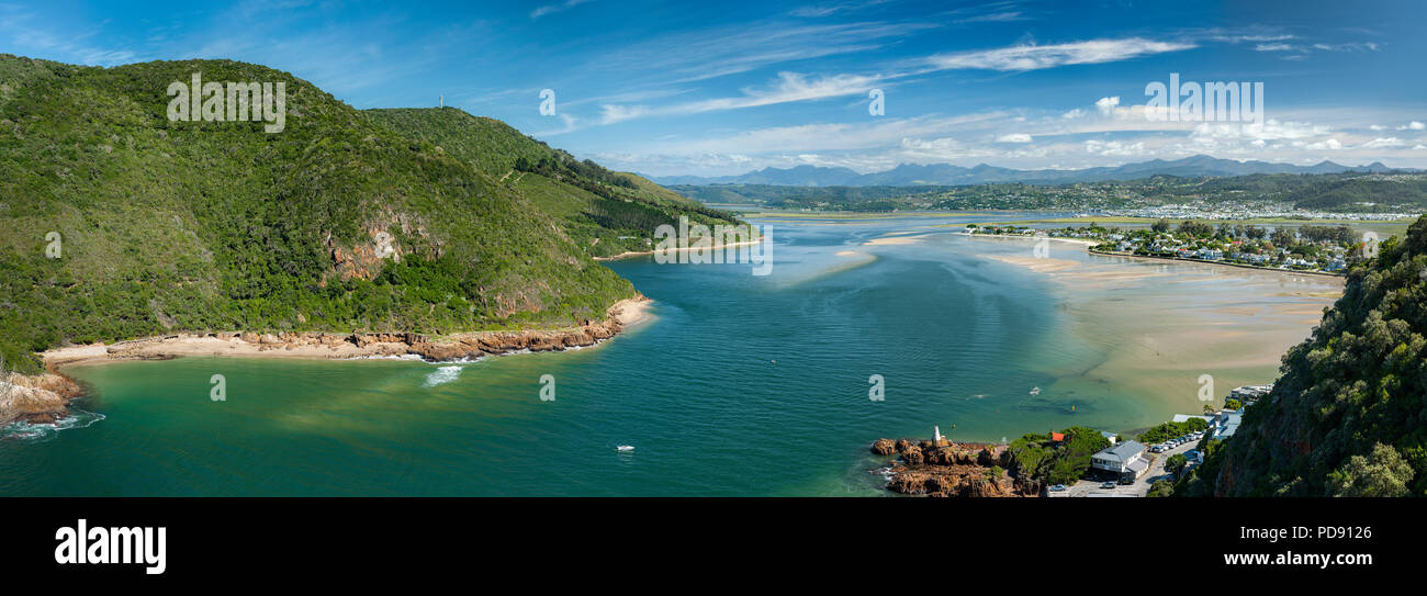 Die Lagune von Knysna an der Garden Route in der Western Cape Provinz von Südafrika. Stockfoto