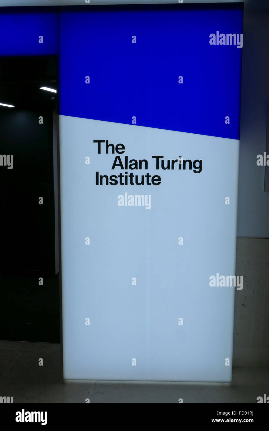 Die Alan Turing Institut in der British Library in London ist das Nationale Institut für die Wissenschaft und künstliche Intelligenz Stockfoto
