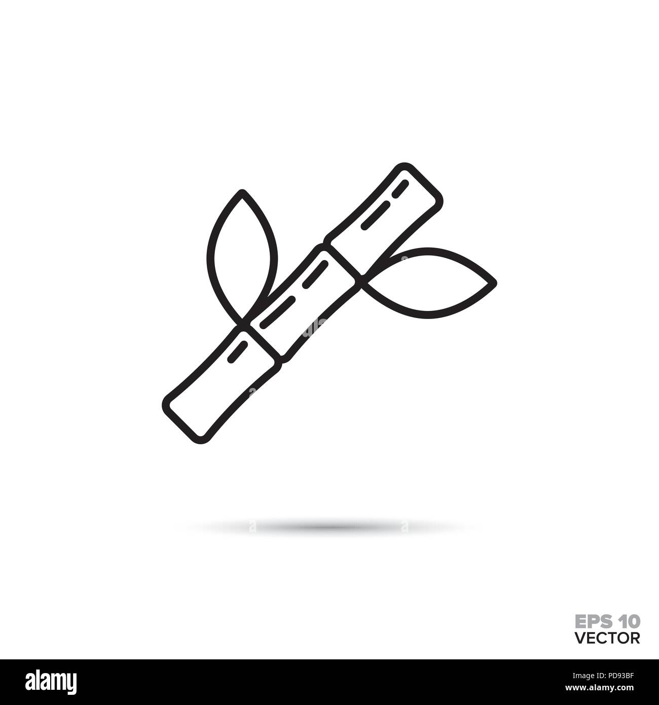 Bambus Zweig vektor Symbol Leitung. Spa und zen-Symbol. Stock Vektor