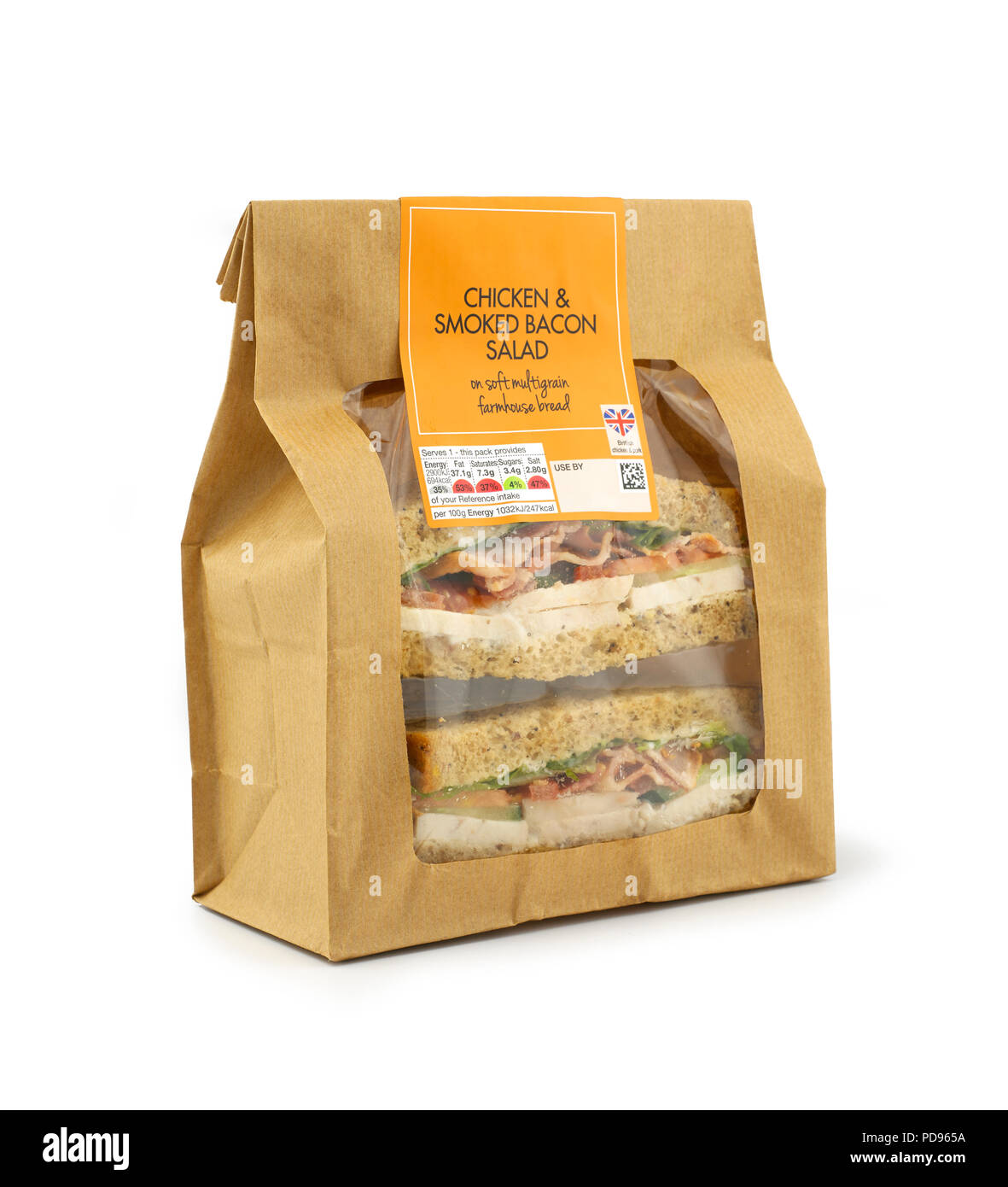 Packung mit Huhn & Speck Sandwiches Stockfoto