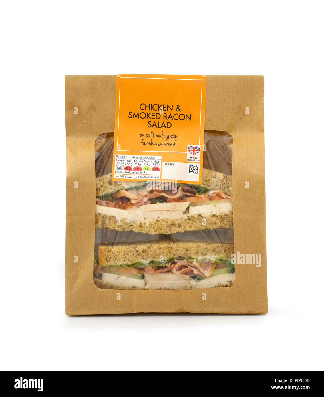 Packung mit Huhn & Speck Sandwiches Stockfoto