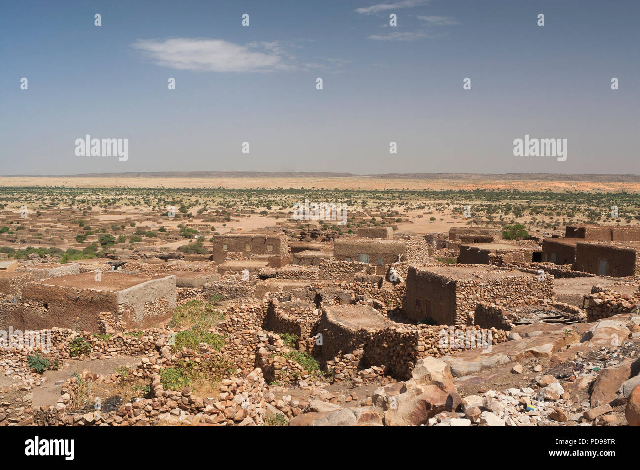 Felsen gebauten Häuser im Bereich Hombori, Mali Stockfotografie Alamy