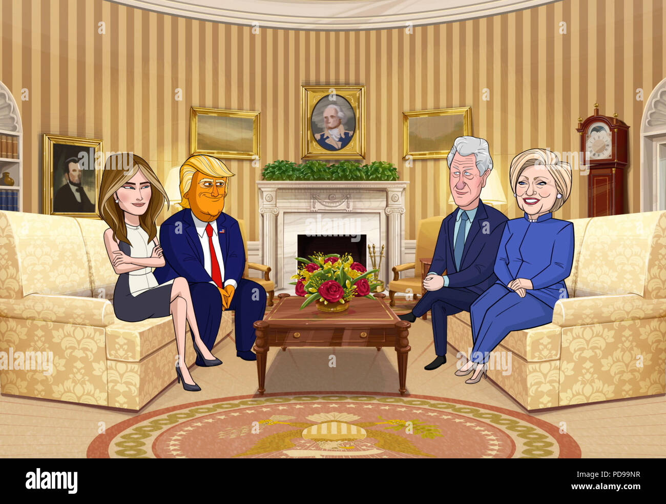 Unsere CARTOON PRÄSIDENT, von links: Melania Trump (von Cody Lindquist ...