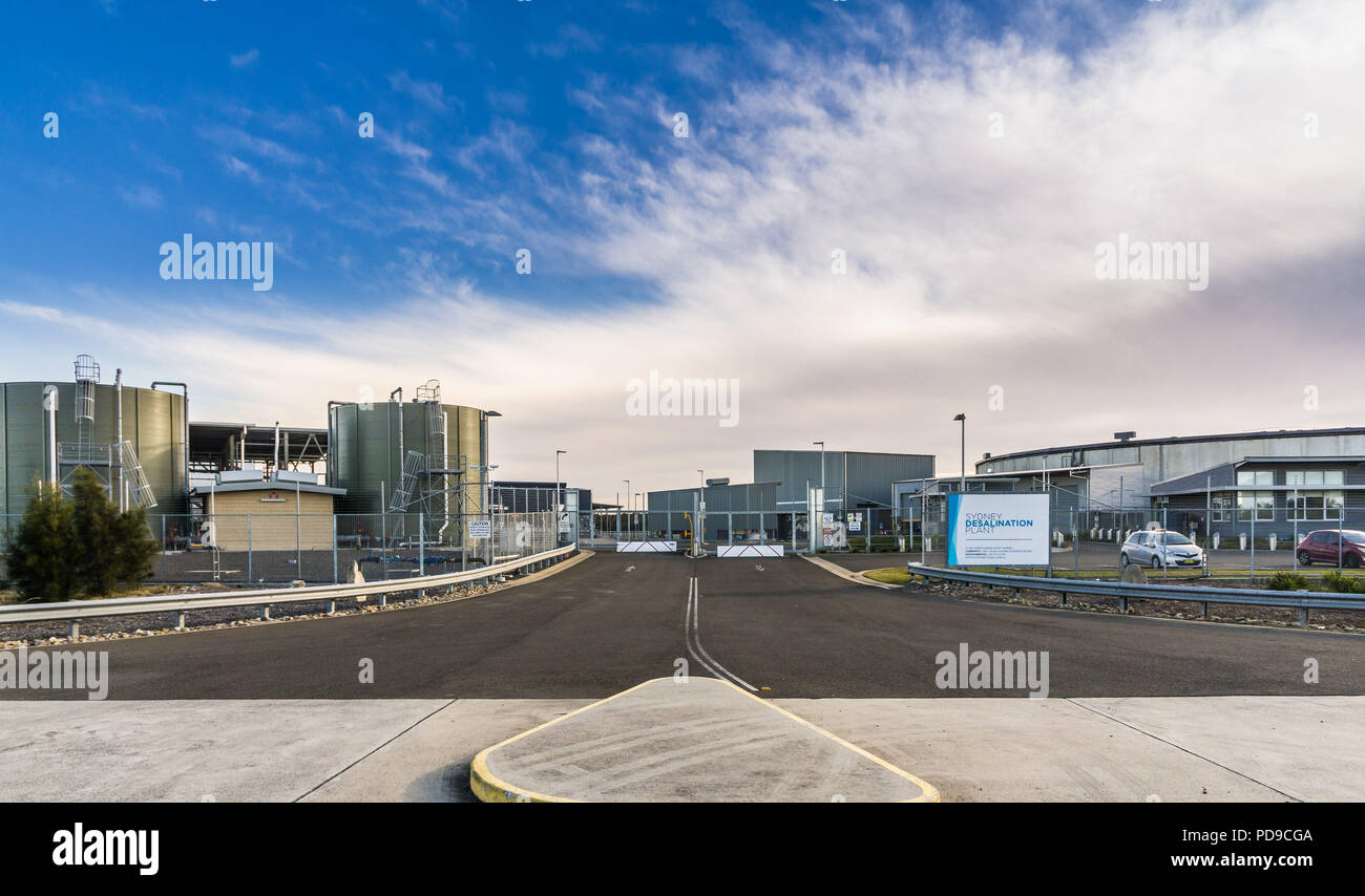 Die Entsalzungsanlage in Kurnell, Sydney. Stockfoto