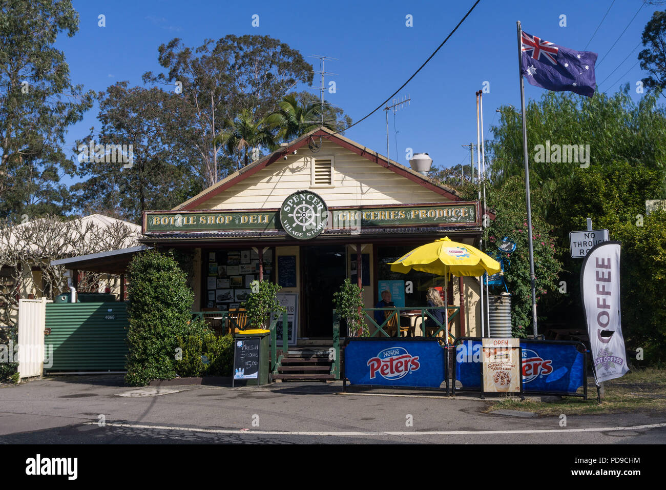 Ein Cafe im Dorf von Spencer, New South Wales Stockfoto