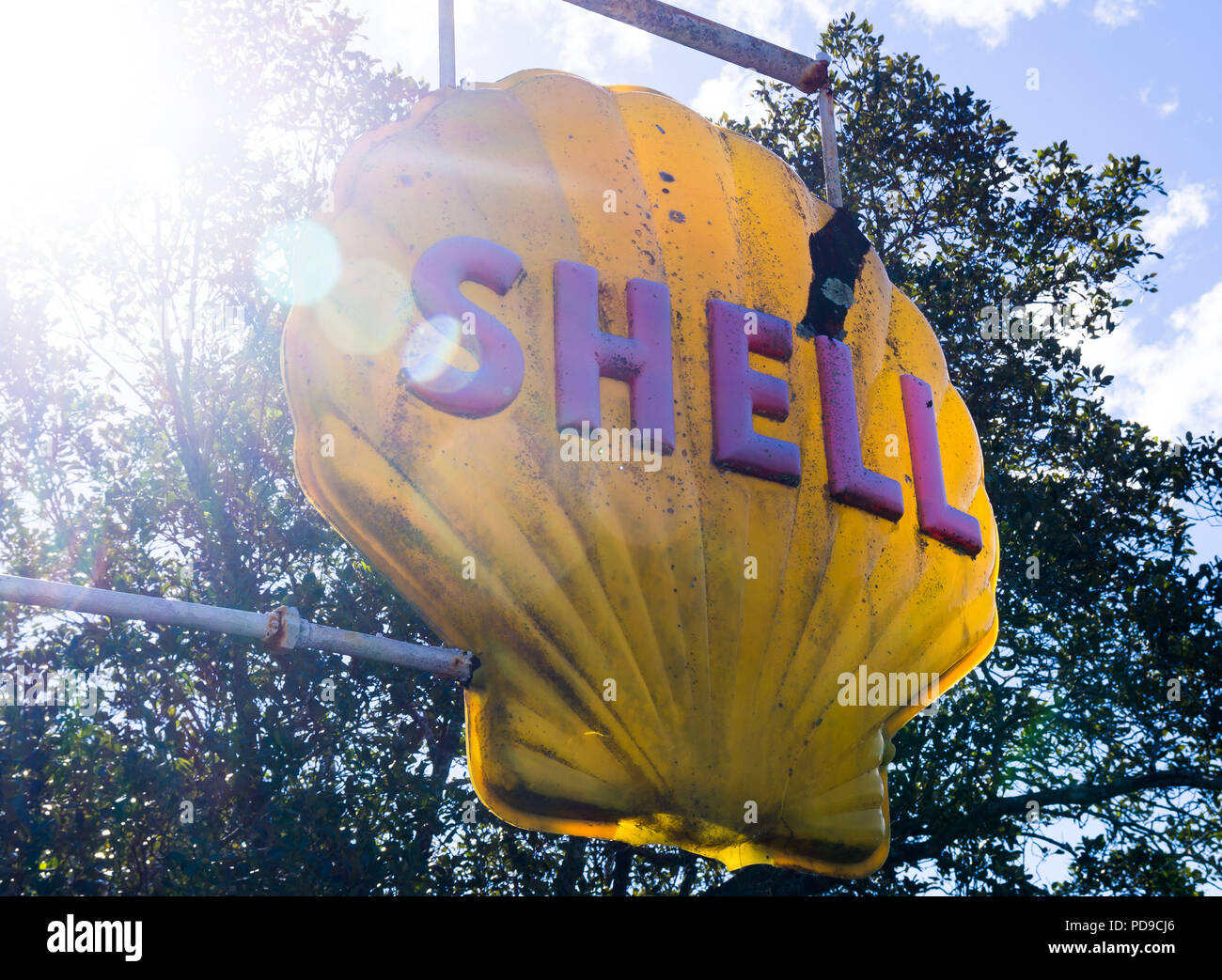 Eine alte Shell Petroleum sign Stockfoto