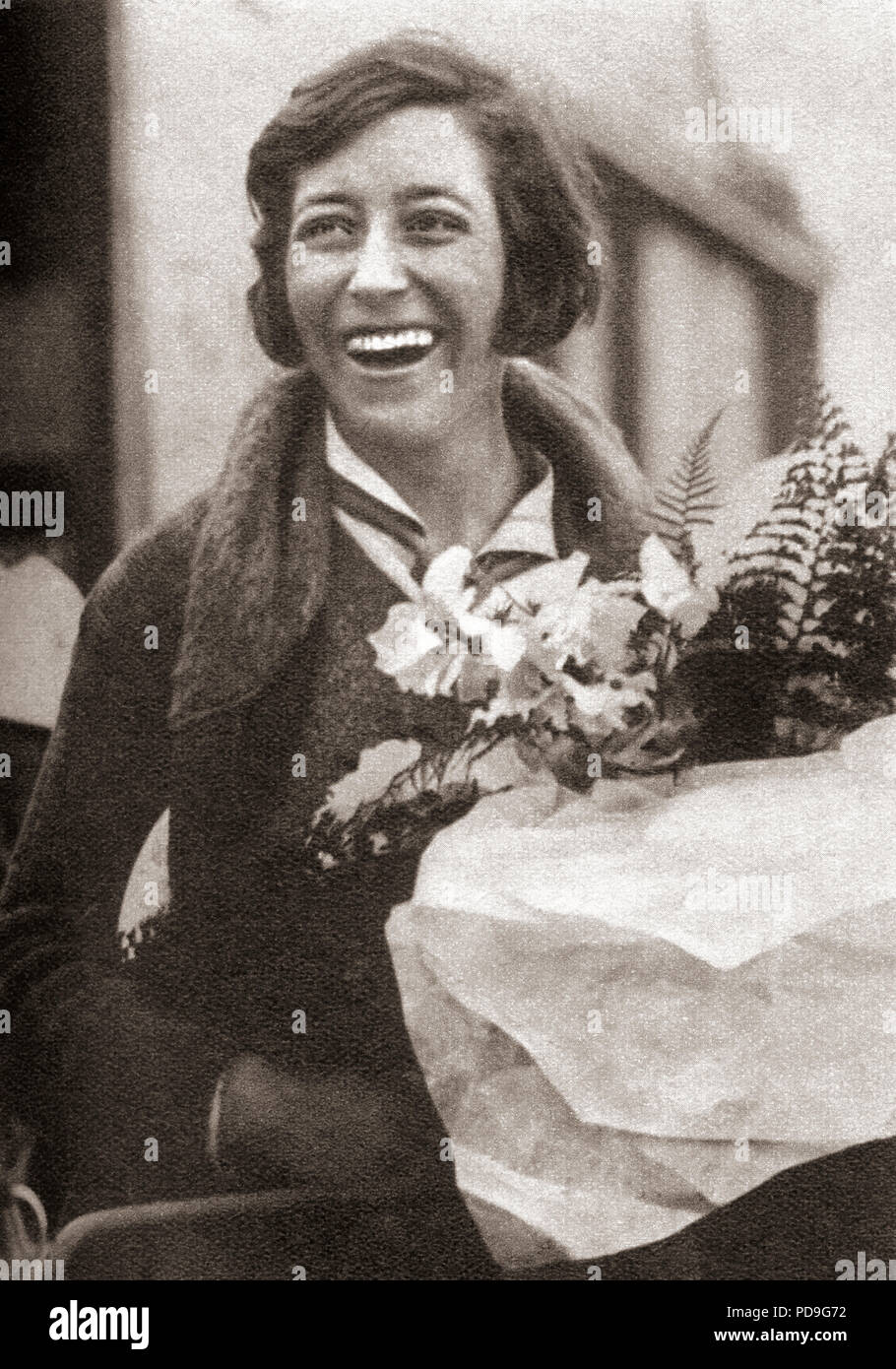 Amy Johnson CBE, 1903 - 1941. Wegweisende Englisch aviator, der erste weibliche Pilot allein von Großbritannien nach Australien fliegen. Von diesen enormen Jahre, veröffentlicht 1938. Stockfoto