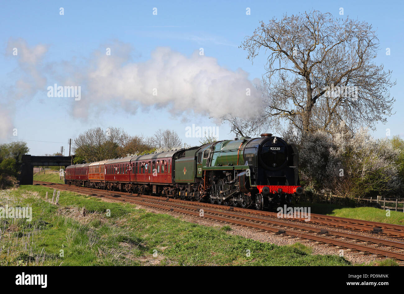 92220 Evening Star Pässe Woodthorpe auf der GCR 18.4.15 Stockfoto