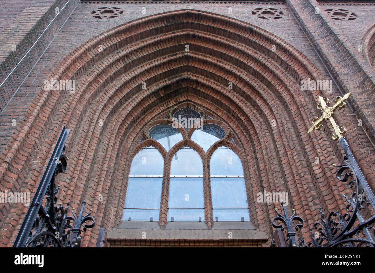 Die Kirche von außen De Krijtberg Kerk, die eine Römisch-katholische Kirche in Amsterdam. Stockfoto