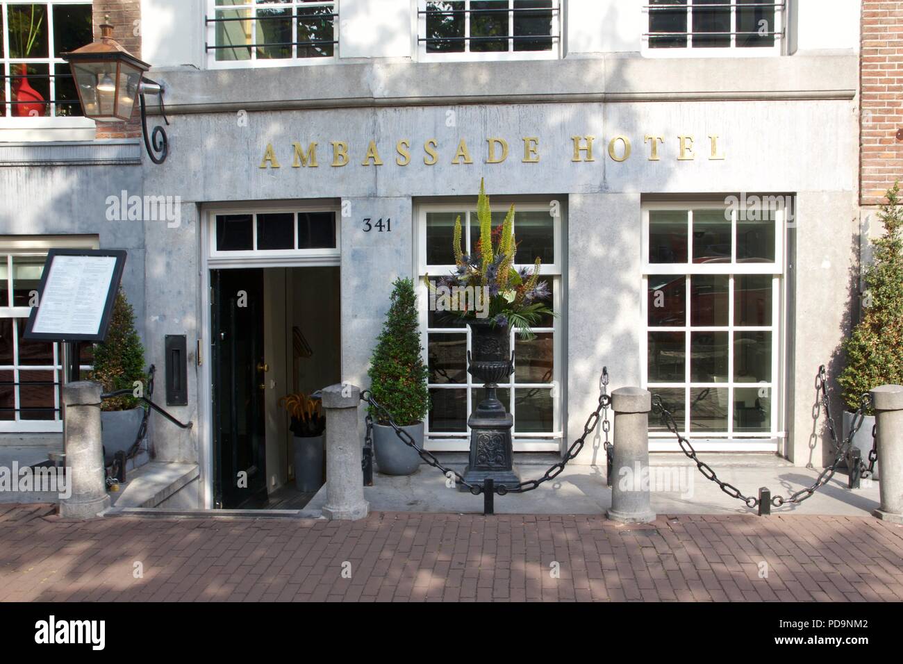 Ambassade Hotel ist ein Vier-Sterne-Hotel an der Herengracht, Amsterdam, gebaut aus einer Reihe von 10 Grachtenhäuser. Stockfoto