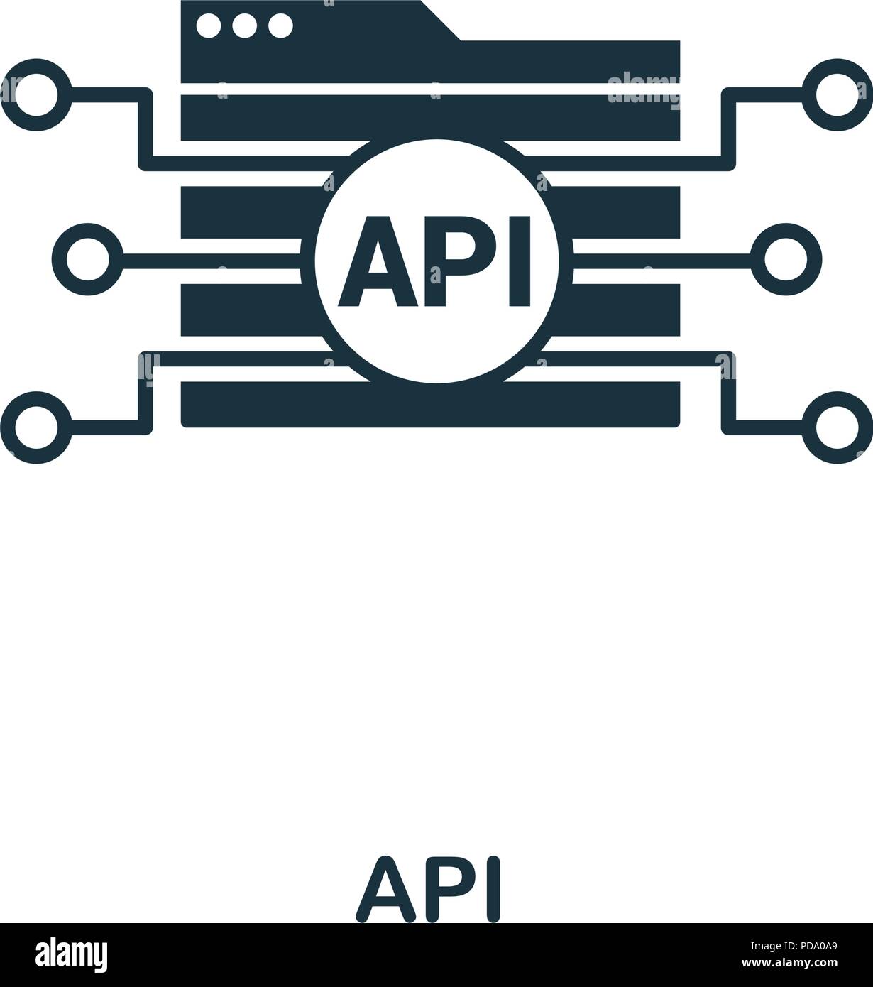 Api-kreative Symbol. Einfaches element Abbildung. Api-Konzept symbol Design von web development Sammlung. Für mobile und Web Design verwendet werden, Apps Stock Vektor