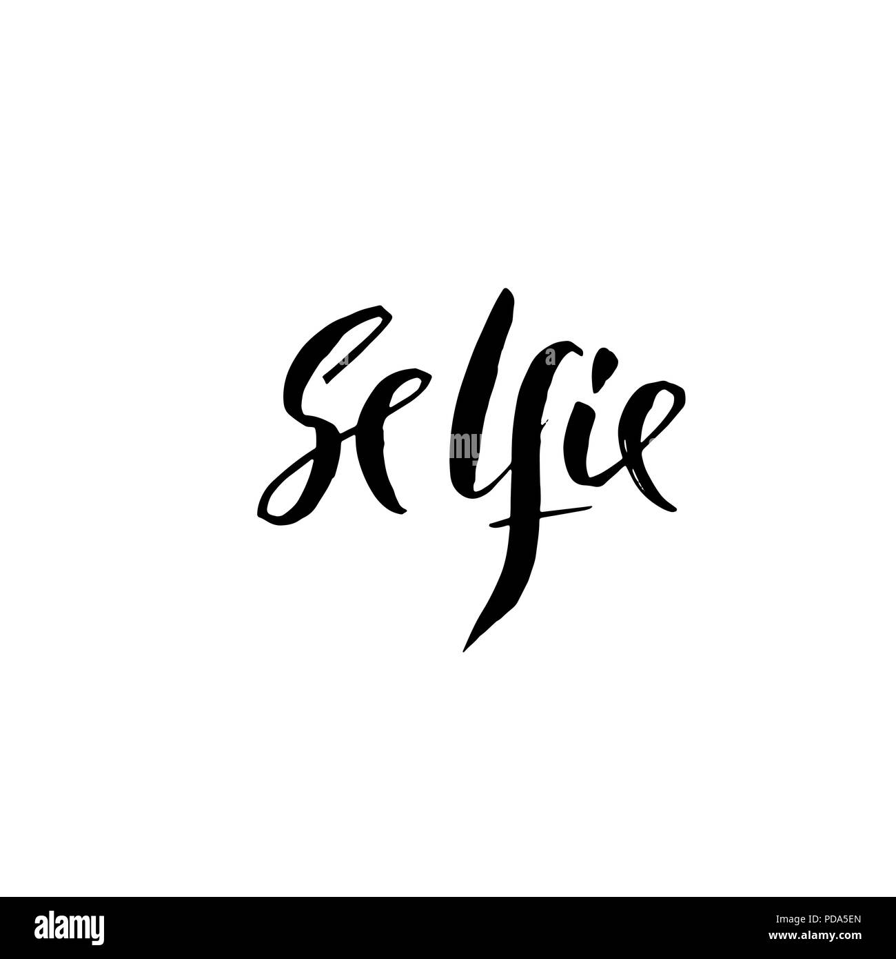 Selfie Schriftzug. Tinte Abbildung. Moderne Pinsel Kalligraphie. Vector Illustration. Stock Vektor