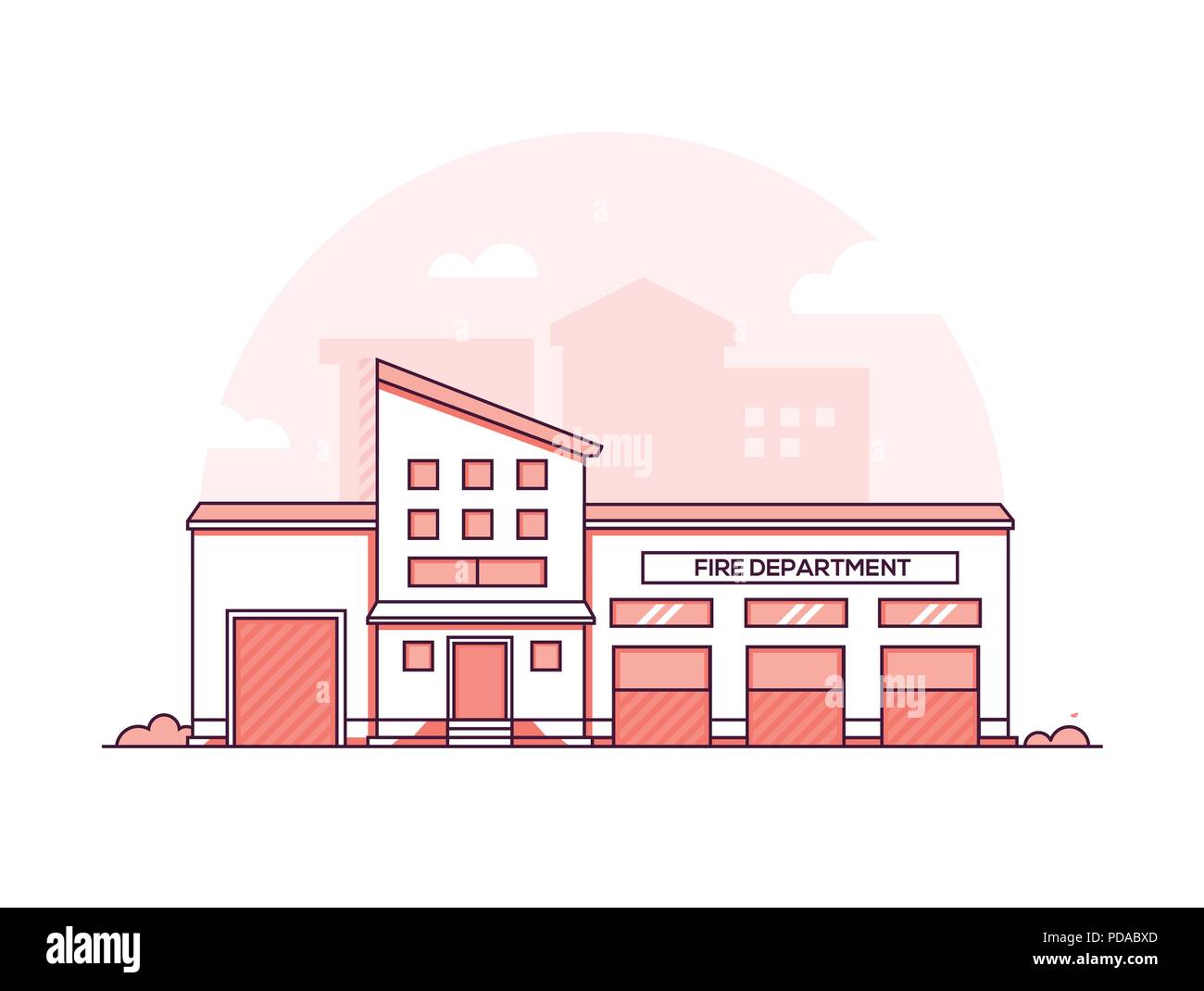 Feuerwehr - Moderne thin line Design Vector Illustration Stock Vektor