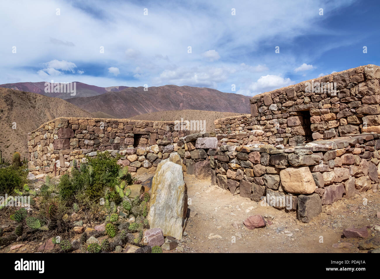 Pucara de Tilcara pre-Inka Ruinen - Tilcara, Jujuy, Argentinien Stockfoto