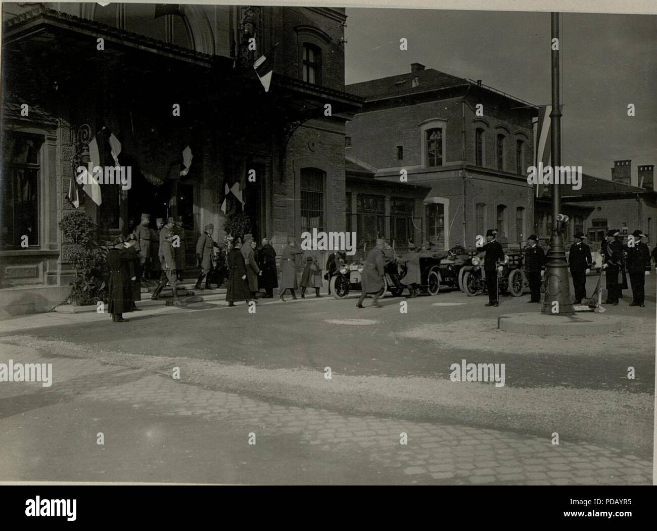 Ankunft Sr. k.u.k. Hoheit Erzherzog Thronfolger in Villach am 17. März 1916. Stockfoto