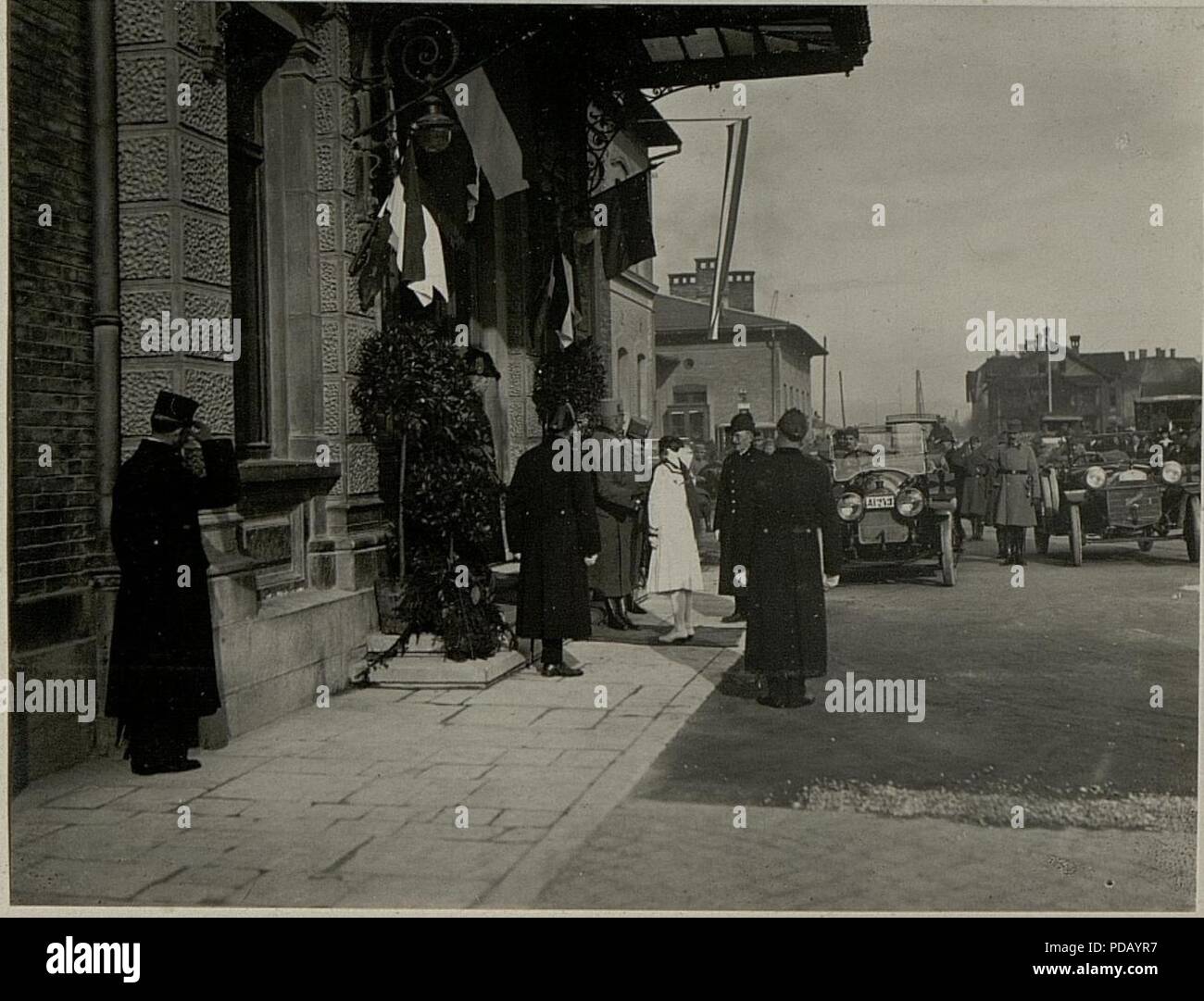 Ankunft Sr. k. u. k. Hoheit Erzherzog Thronfolger in Villach am 17. März 1916. Stockfoto