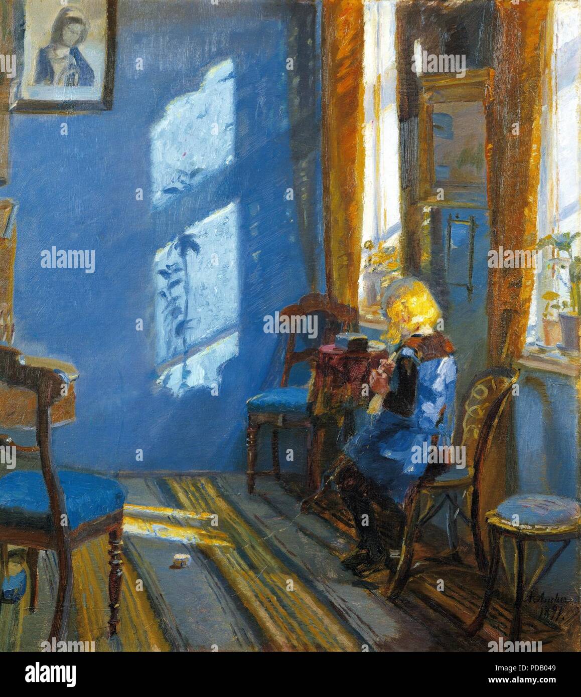 Anna Ancher - Sonnenlicht in das blaue Zimmer - Stockfoto