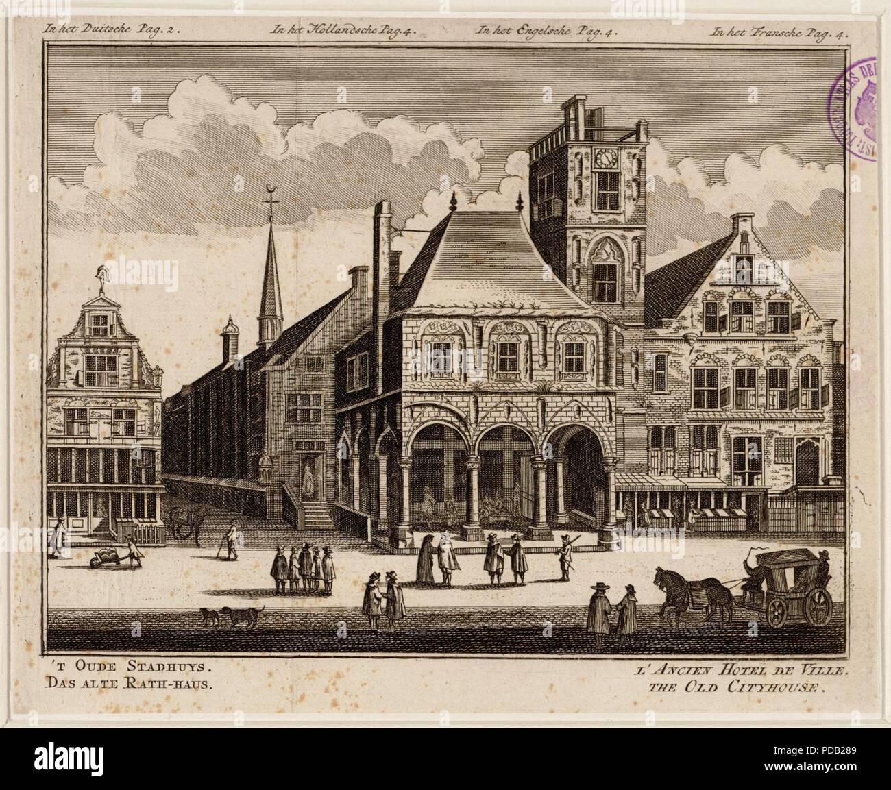 Anonym Das alte Stadthaus von Amsterdam 1641. Stockfoto