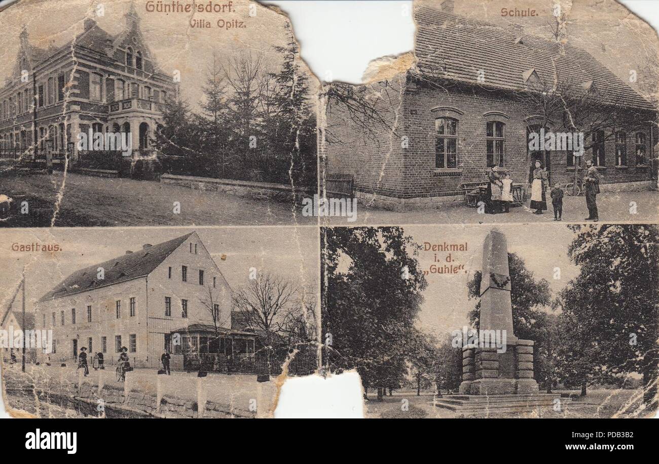 Ansichtskarte Günthersdorf, Kreis Schweidnitz Stockfotografie Alamy
