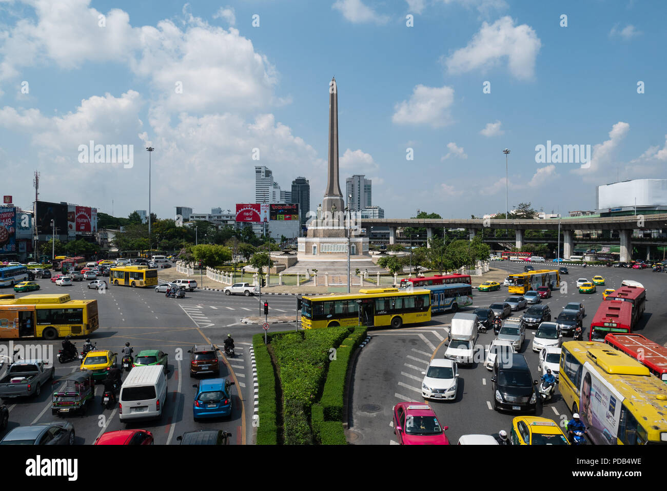 Bangkok, Thailand - 20. April 2018: Transportation bei Victory Monument in Bangkok, Thailand. Stockfoto