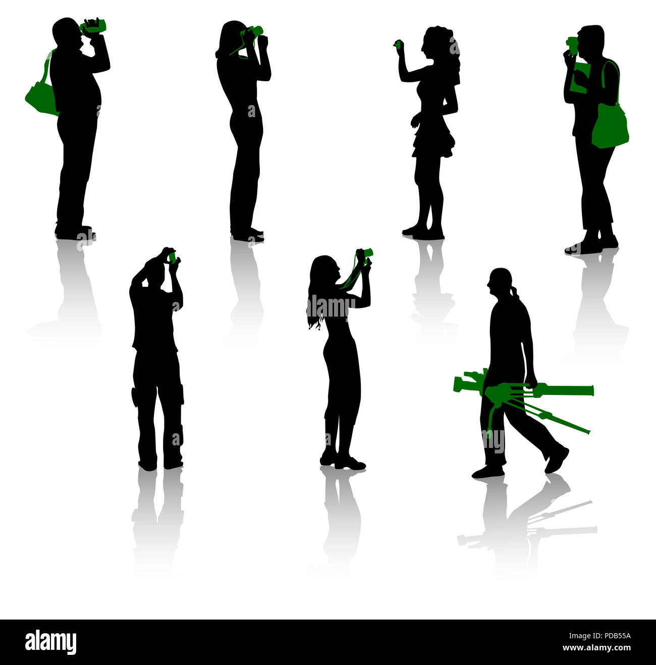 Silhouetten der Fotograf und Kameramann - 3 Stockfoto