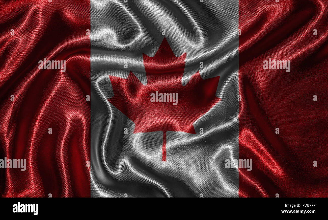 Kanada Flagge Fabric Flagge Von Kanada Land Hintergrund Und Hintergrundbild Von Wehende Flagge Von Textilien Stockfotografie Alamy