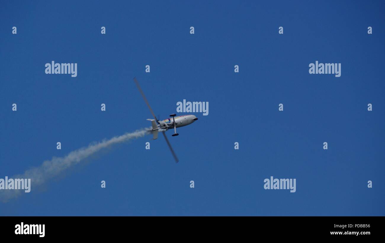 Tragschrauber, Gyrocopter Light Aircraft in Torbay Airshow Stockfoto