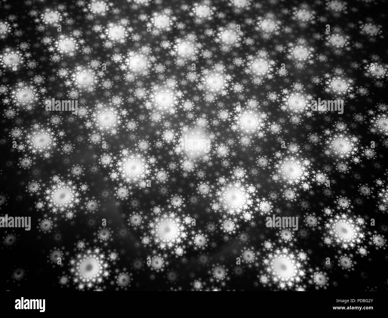 Futuristische quantum Chipsatz fraktal, computer-generierte Zusammenfassung Hintergrund, Schwarze und Weiße, 3D-Rendering Stockfoto