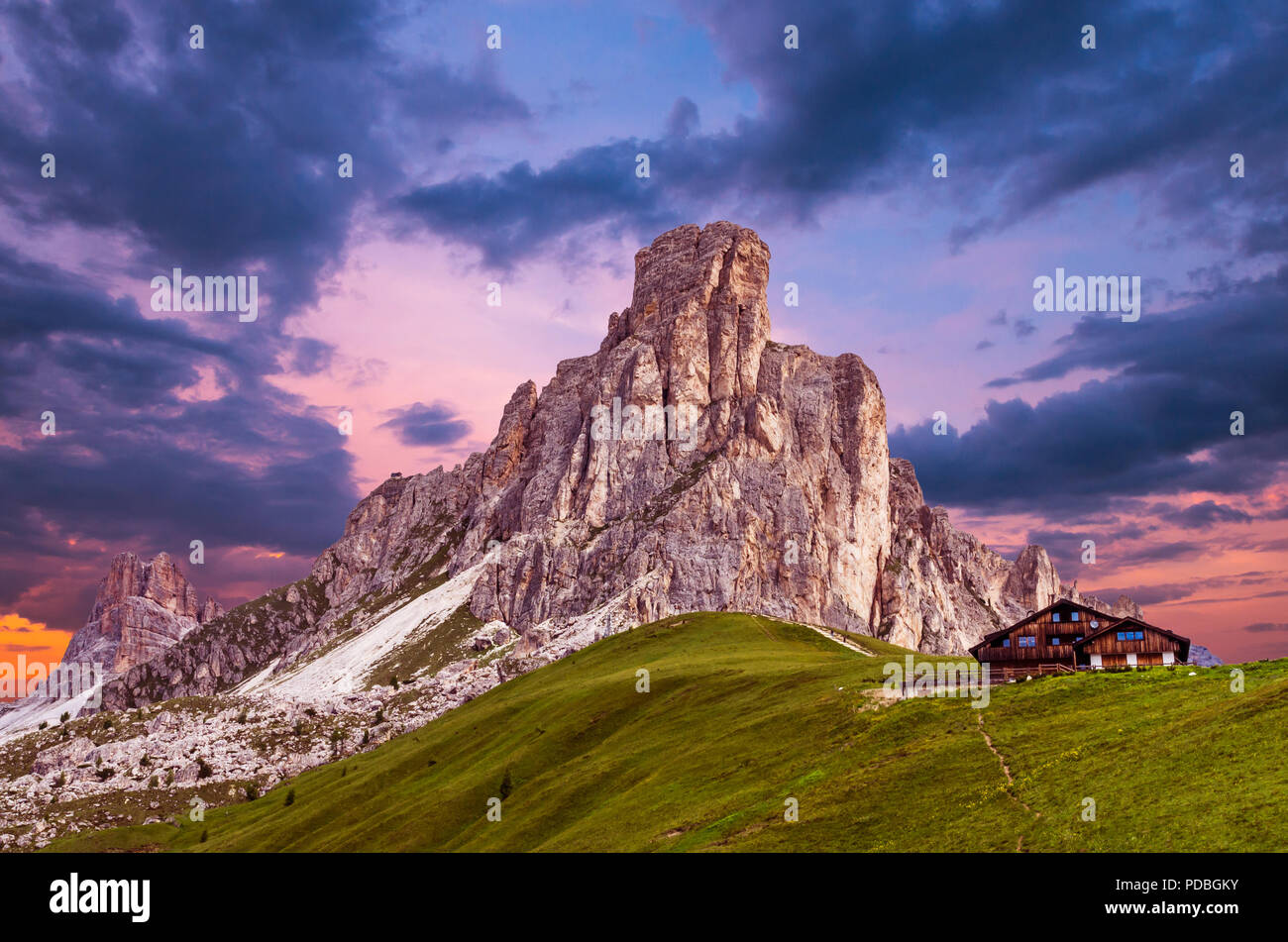 Leinwandbild Passo Giau Dolomiten 80x40cm - Berg Bild Wanddekoration Von Islandburner