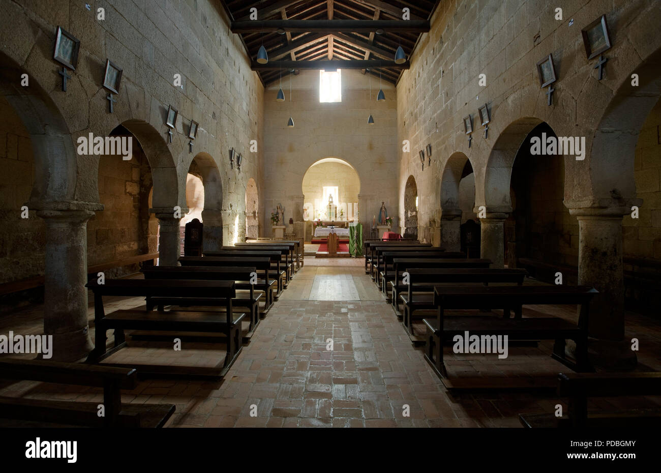 Igreja Matriz de Lourosa, Innenraum, 10. Jahrhundert Stockfoto