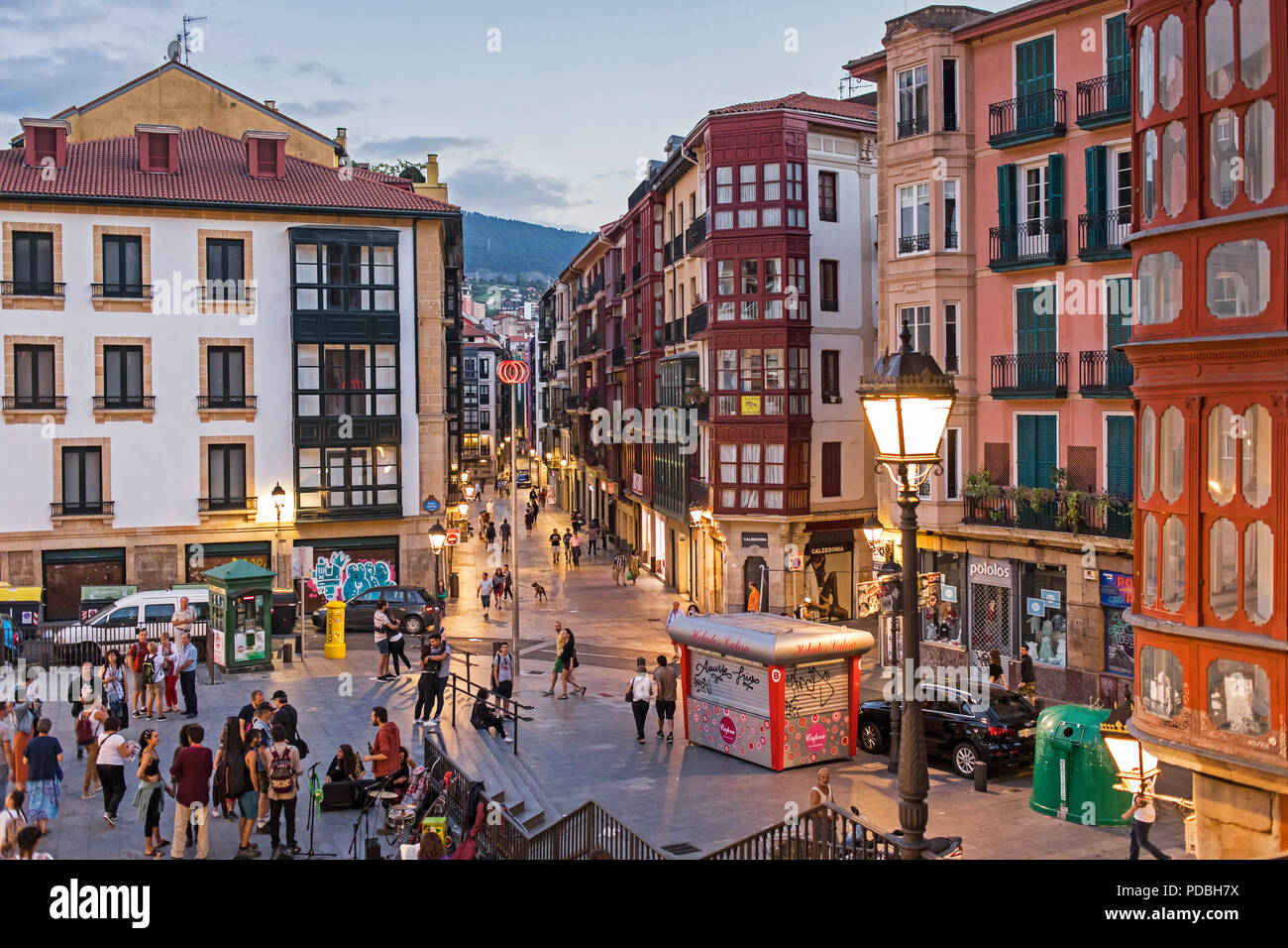 Miguel de Unamuno Square, Altstadt (Casco Viejo), Bilbao, Spanien Stockfoto