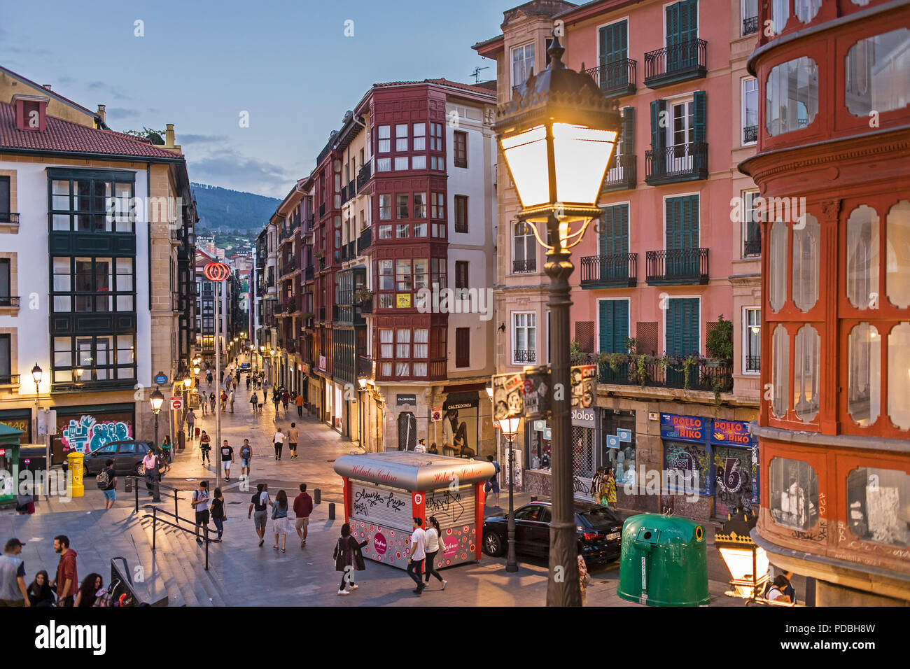 Miguel de Unamuno Square, Altstadt (Casco Viejo), Bilbao, Spanien Stockfoto