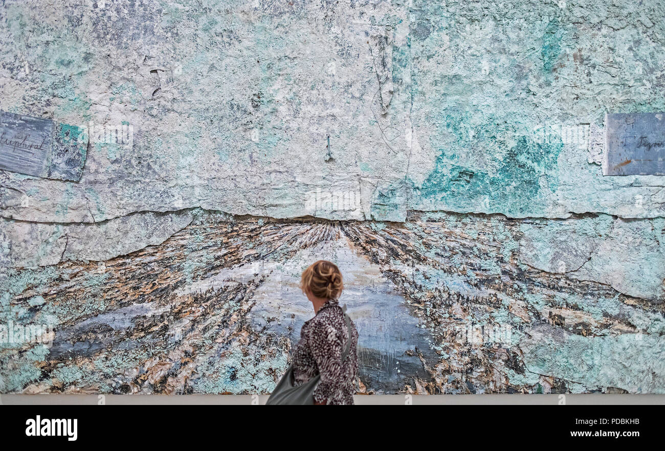 "Das Land der zwei Flüsse" von Anselm Kiefer, museum sammlung, Guggenheim Museum, Bilbao, Spanien Stockfoto