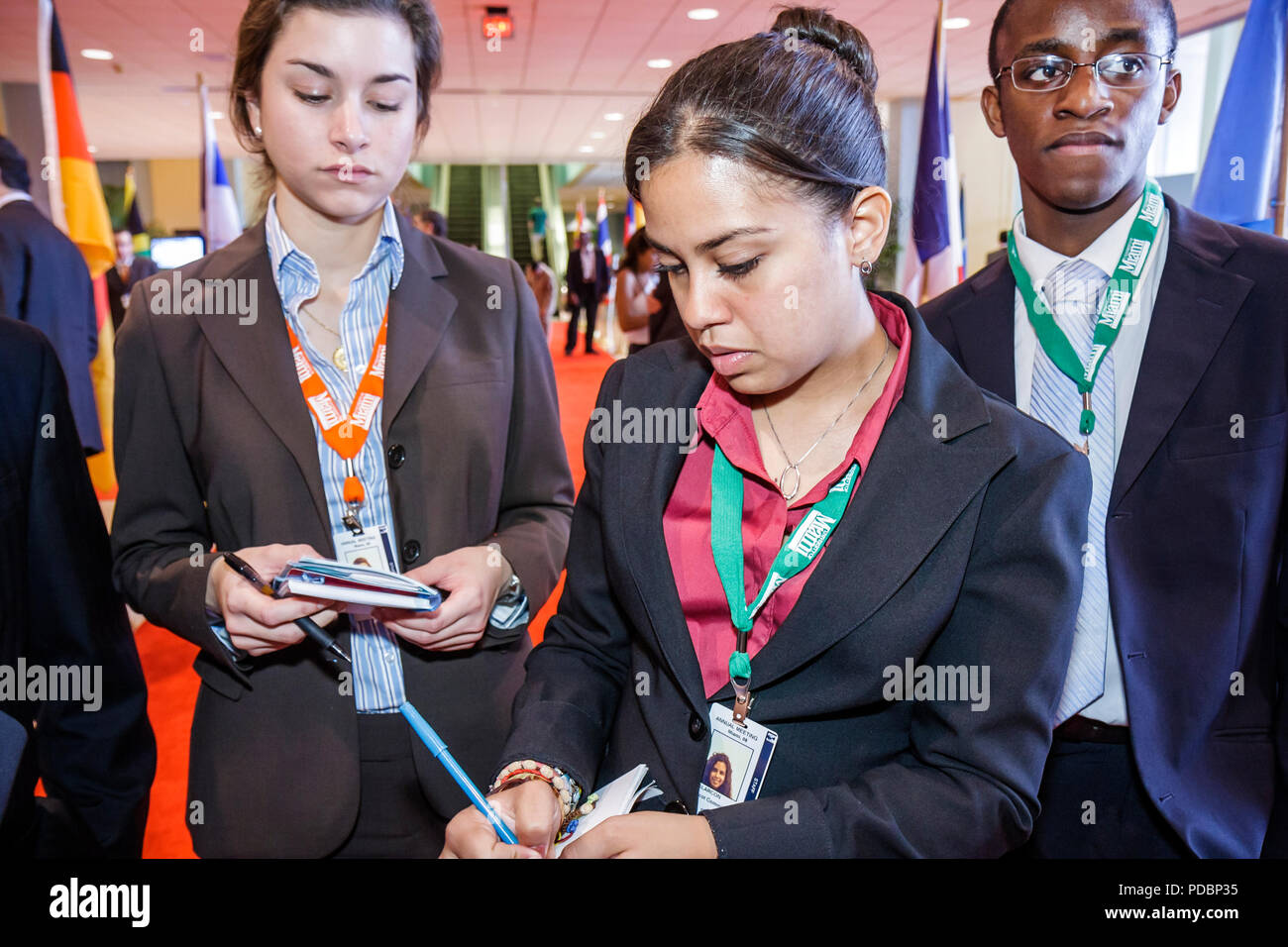 Miami Beach Florida, Convention Center, Center, Inter America Development Bank, Banken, IDB, Jahrestagung, Finanzierung, wirtschaftliche soziale Entwicklung, Hispanic Stockfoto