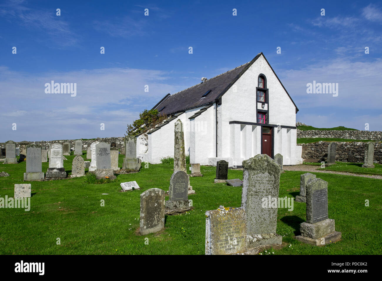 18. jahrhundert Lunna Kirk/Lunna Kirche an Lunna Ness, Festland, Shetlandinseln, Schottland, Großbritannien Stockfoto