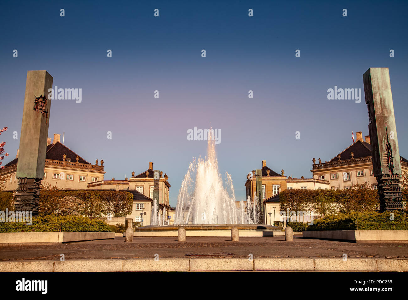 Schönen Brunnen und Denkmäler am historischen Marktplatz in Kopenhagen, Dänemark. Stockfoto