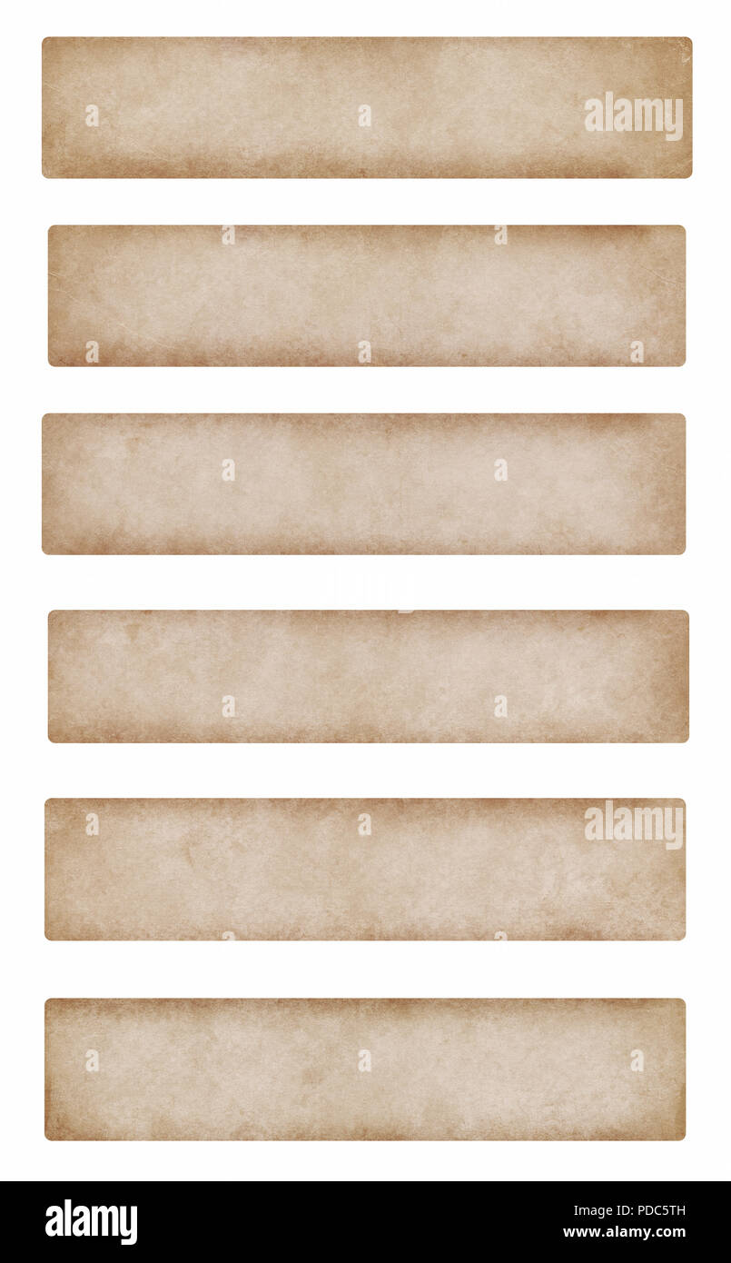 Satz von Braun vintage Papiere für Post oder Hinweis Stockfoto
