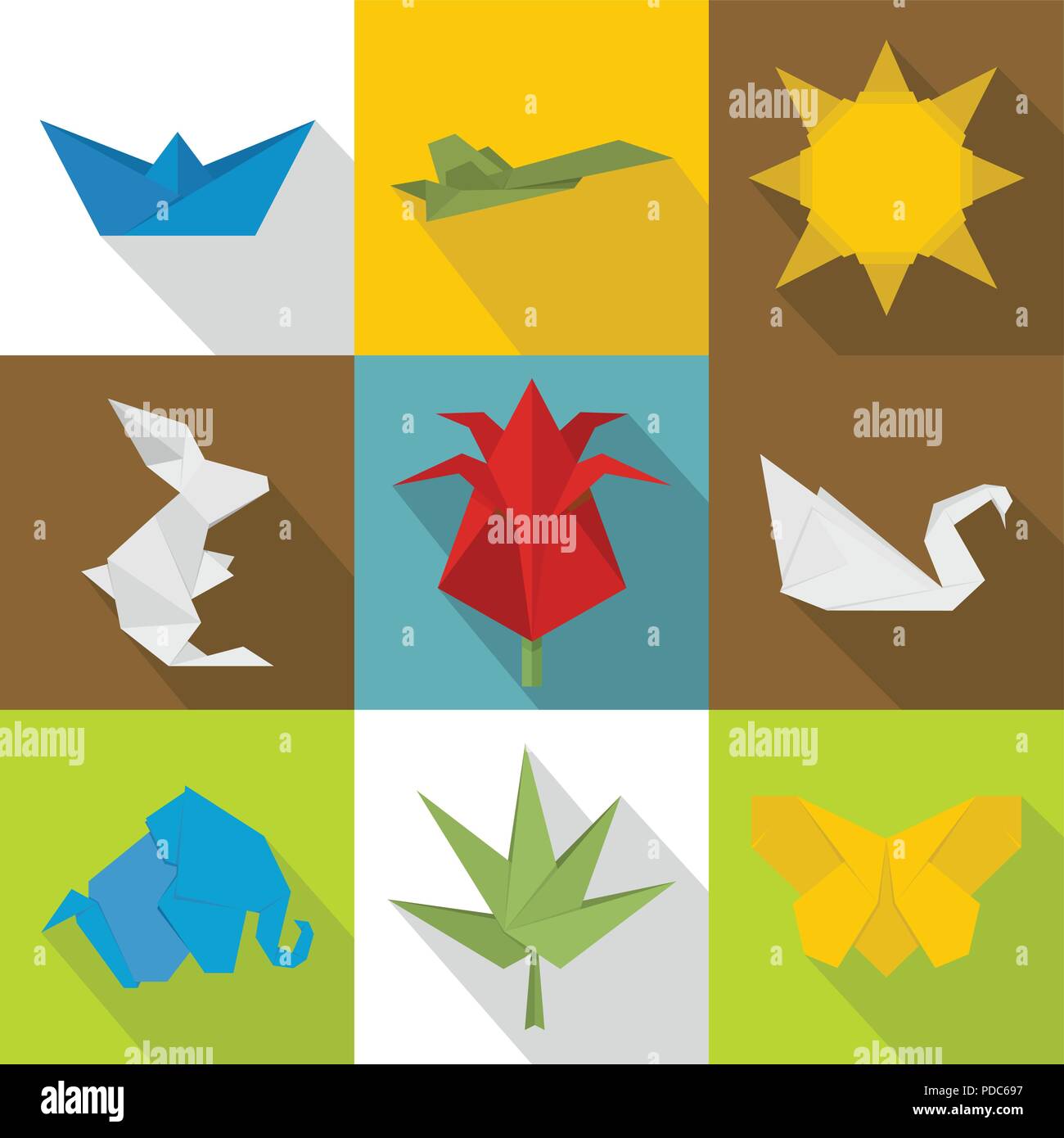 Whatman Symbole, flacher Stil Stock Vektor