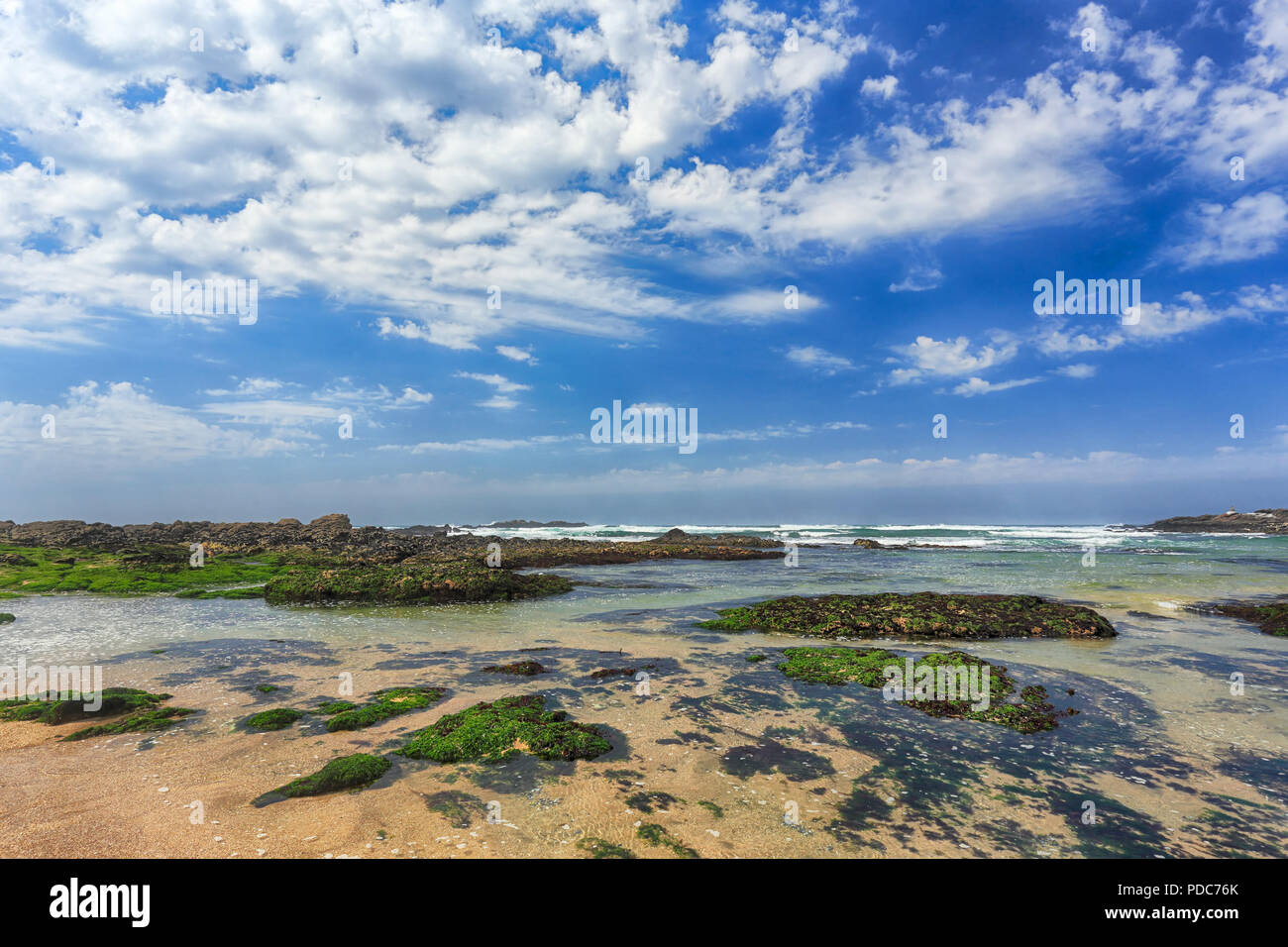 Schöne leere felsigen Strand aus dem Norden von Portugal Stockfoto