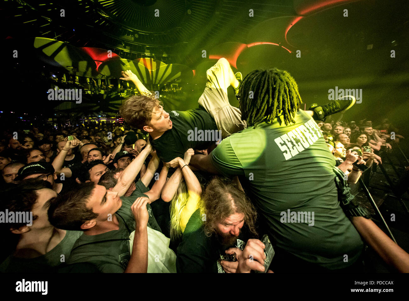 Toronto, Ontario, Kanada. 7 Aug, 2018. Masse an "Black Label Society" zeigen bei Rebel Club in Toronto. Quelle: Igor Vidyashev/ZUMA Draht/Alamy leben Nachrichten Stockfoto