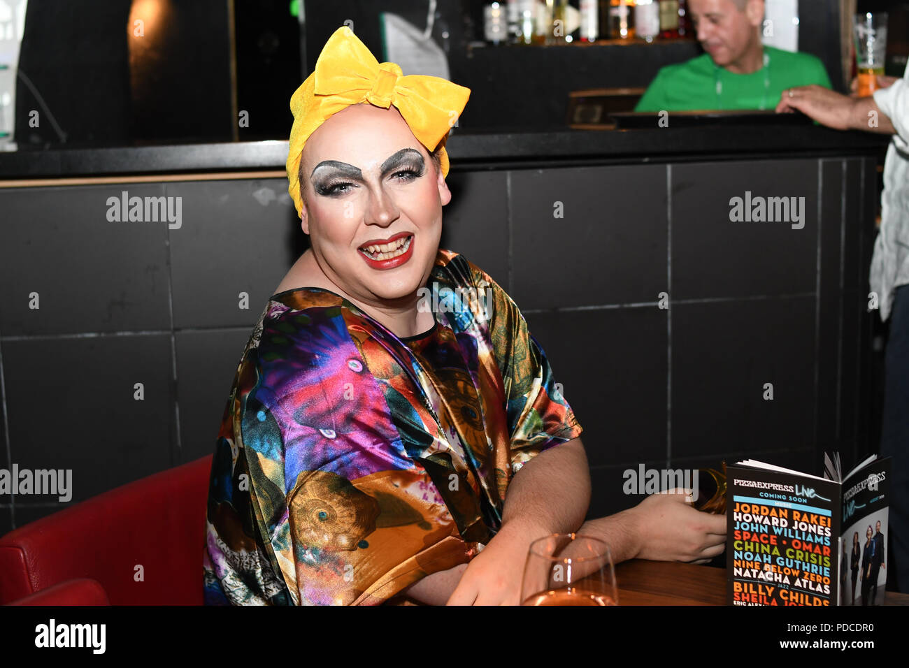 London, Großbritannien. 8. August 2018. Alex Anstey am Macmillan durchführen - Charity Gala Sommerfest bei Pizza Express Dean Street am 8. August 2018, London, UK. Bild Capital/Alamy leben Nachrichten Stockfoto