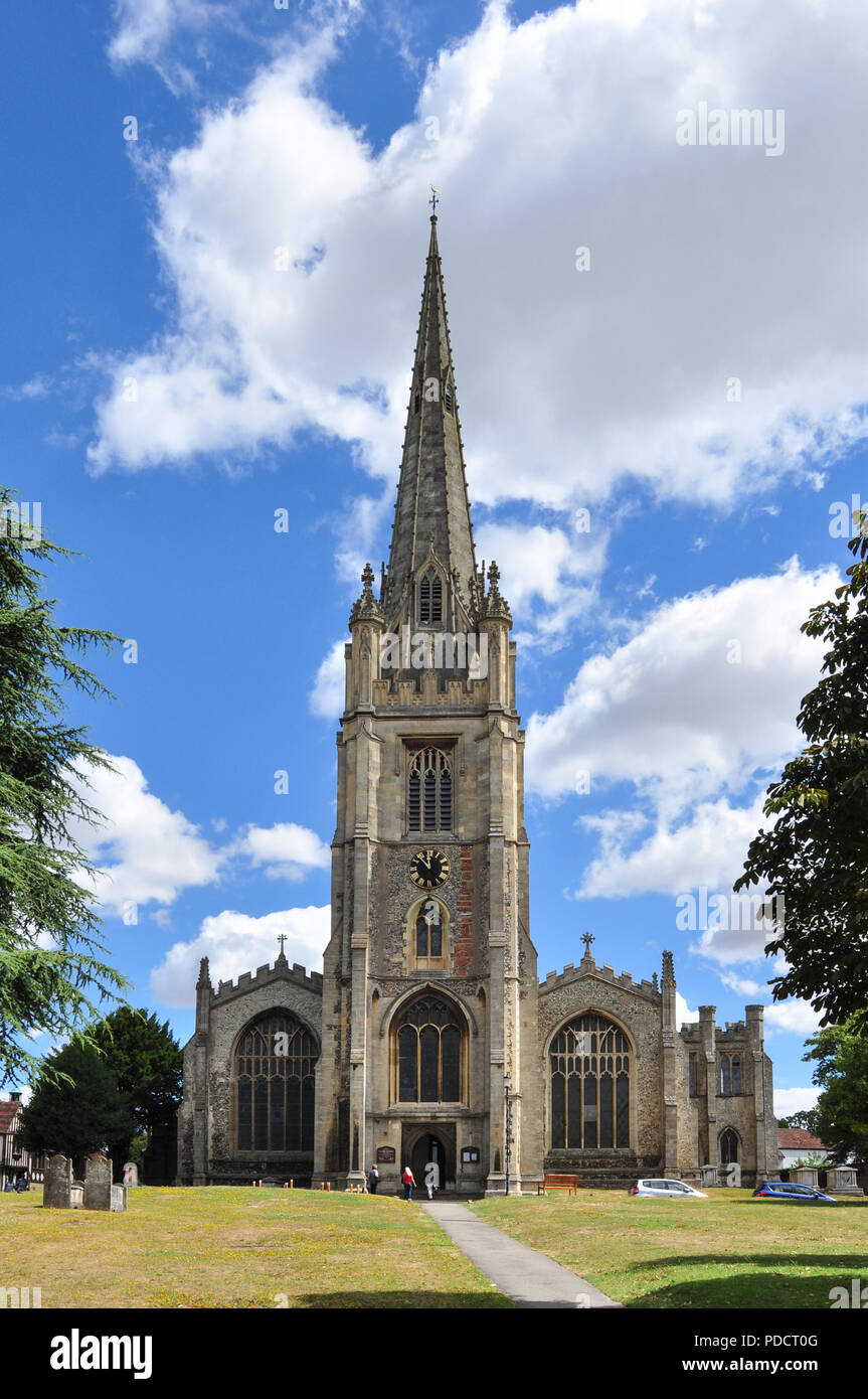 Pfarrkirche St. Maria, der Jungfrau, Saffron Walden, Essex, England, Großbritannien Stockfoto