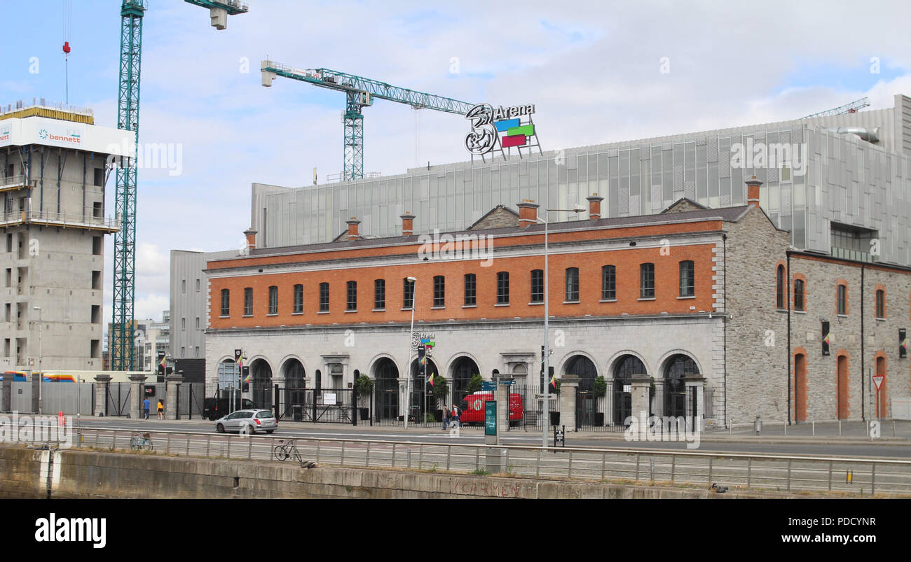 Die 3 Arena in Dublin Docklands, ursprünglich als Depot, mit einem Fassungsvermögen von 14000 Menschen viele der Weltberühmten fungiert hier durchgeführt haben. Stockfoto
