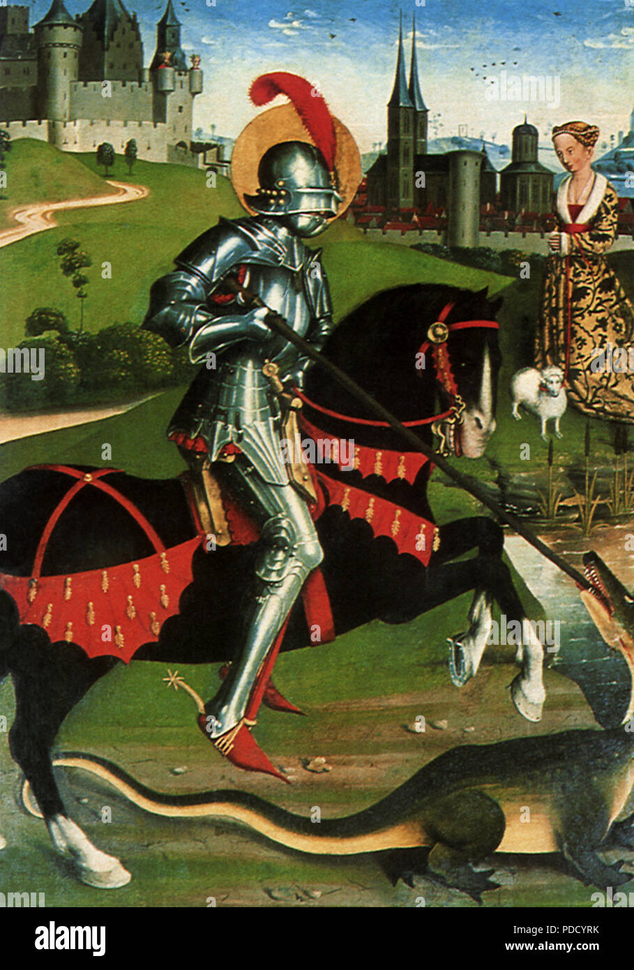 Saint George und Dragon 1460 Herlin, Friedrich,. Stockfoto