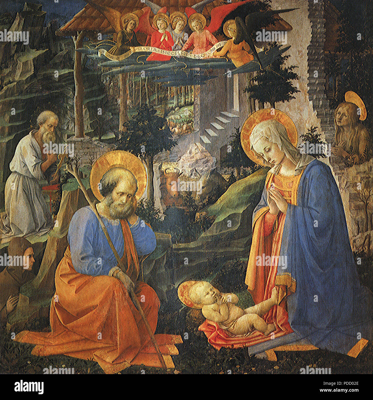 Maria und Josef mit Christus, Lippi, Filippo,. Stockfoto