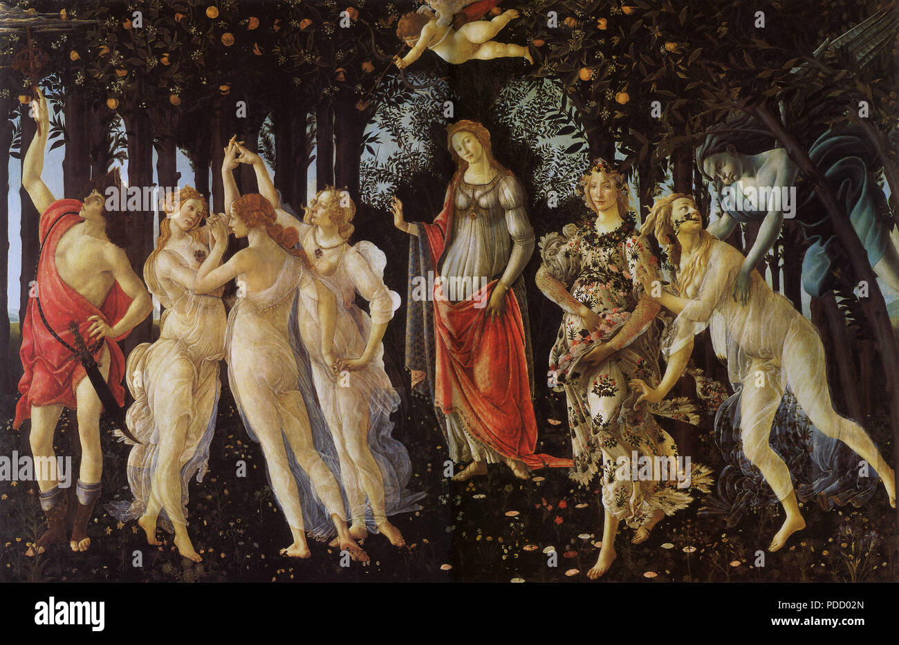Primavera, Botticelli, Sandro,. Stockfoto
